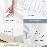 Mayfair Linen Twin Sheet Sets Cotton - 500 Thread Count 100% Cotton Twin Sheets, 3 PC (White), Luxury Soft, Breathable, Cooling, Extra Large 16" Deep Pocket Sateen Weave Bedsheet Set for Dorm Rooms Mayfair Linen