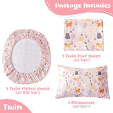 Swiftify Twin Sheet Set for Kids Girls, 3-Piece Bed Sheet Set for Toddler, Soft Brushed Microfiber Bedding, Deep Pocket, Wrinkle & Fade Resistant, Cute Cats Swiftify