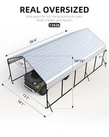 GarveeLife 13 ft x26 ft x11 ft Oversized Metal Carport, Steel Heavy Duty Car Ports for All-Weather, Tall Carport for Full-Size Pickup Trucks, Boats, and Tractors, N.W. 780 LBS GarveeLife