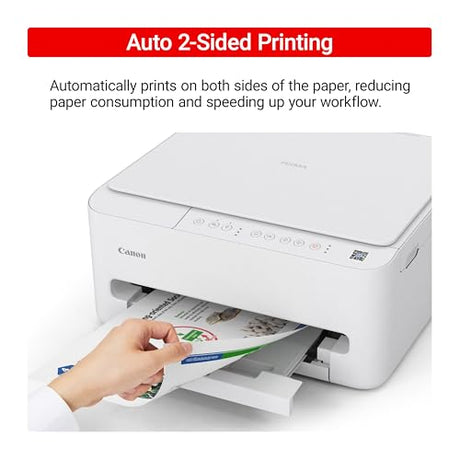 Canon PIXMA TS4320 Wireless Color Inkjet Printer for Duplex Printing, White – Home Printer with Copier/Scanner, Compact Design, Easy Setup, 1 Year Limited Warranty Canon