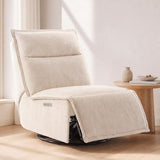 Power Recliner Chair Swivel Glider, 29" Extra Wide Seat with 270° Swivel, No Armrest Design, USB & Type-C Charging Ports, OEKO-TEX Fabric, Swivel Glider Recliner for Living Room, Easy Assembly, Beige