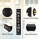 LOTKEY Interchangeable Welcome Sign for Front Porch Standing LOTKEY