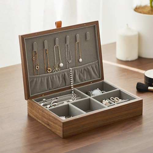 GeRRiT Handmade Box Solid wood jewelry box handmade can store earrings bracelets necklaces organization box accessories storage box suitable for her jewelry box GeRRiT