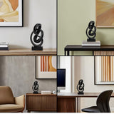 DOVDOV Abstract Black Knot Sculpture, Geometric Decor, Black Decorative Piece for Living Room Coffee Table or Bookshelf Top, Office Coffee Table or Entryway Console Decor. DOVDOV