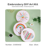 Konrisa Easy Embroidery Kit for Beginners Stamped Embroidery Starter Kit DIY Sewing Needlepoint Cross Stitch for Adults, Stitch Practice Kit 3 Embroidery Fabric Pattern