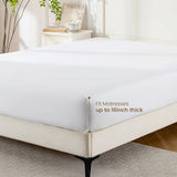 ROSE&RISY White Full Fitted Sheet,Soft and Breathable for Sleeping,Cooling Fitted Sheets,16“ Deep Pocket, 1pack (White, Full) ROSE&RISY