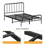 Homeiju Metal Bed Frame - Structurally Stable Heavy Duty Steel Slat Supported Full Bed Frames, No Box Spring Needed, Easy Assembly Homeiju