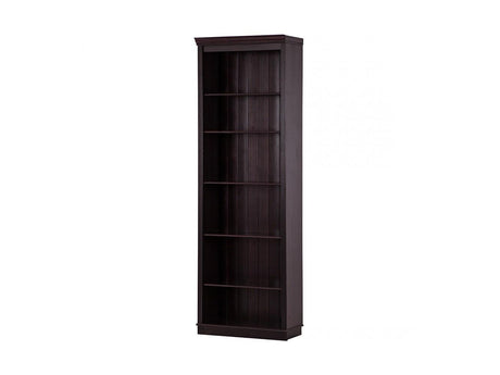 REALROOMS Ren Home Anita Tall 6 Shelf Wooden Bookcase, Black Forest REALROOMS