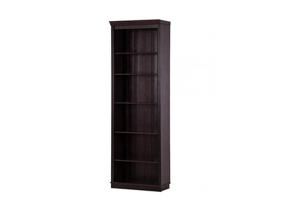 REALROOMS Ren Home Anita Tall 6 Shelf Wooden Bookcase, Black Forest