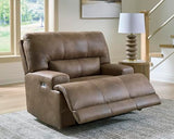 Signature Design by Ashley Bealeaf Contemporary Power Rocker Recliner with USB Ports, Dark Brown