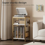 ZEXVIDA Record Player Stand,3-Tier Record Player Table with U-Shaped Vinyl Storage Up to 120 Albums,28" H End Table Turntable Stand with Storage,Record Table Vinyl for Living Room Bedroom ZEXVIDA