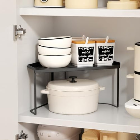 SHBaizoy Stackable Metal Kitchen Corner Cabinet Organizer,Kitchen Corner Shelf with Non-Slip Mat,Bathroom Corner Organizer,Storage Shelf rv Must Haves for Cabinet/Bathroom/Countertops/Utensils SHBaizoy