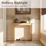 AQIMUELE Natural Console Table Thin Rubberwood Minimalist Mid-Century Style | Stable and Sturdy 11.8" D x 39.4" W x 31.5" H for Entryway/Sofa Back AQIMUELE