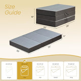 Tri Folding Mattress Twin Size - 6 Inch Dual-Layer Memory Foam Foldable Mattress Portable Futon Sofa Bed with Removable Washable Cover, Handle & Non-Slip Bottom for Guest, Camping, RV, Yoga, Home Use feliz home