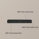 POVISON DONICY Fully-Assembled Minimalist Floating TV Stand, Modern Wall-Mounted Entertainment Center with 3 Drawers, Solid Wood, Black Oak, 78" POVISON DONICY