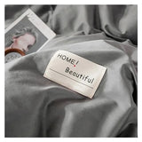 YUSIWOAL Fashion Duvet Cover Sets Cotton Gray Quilt Cover Single Double Queen Bedding Sets 4pcs Pillowcase Boys Solid Comforter Cover Sets,Summer Duvet Cover sets(Gr?,Queen) YUSIWOAL