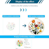 Zhenqing Flower Embroidery Kit for Beginners, Floral Hand Embroidery Starter Kit with Pattern, Wildflower Needlework Craft Set with Cotton Fabric, Hoop, Threads, Needles and Embroidery Tools (C0125)