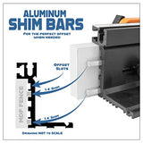 Peachtree Woodworking 32 inch Deluxe Router Table Fence with Featherboard •1/4 inch Aluminum Shims •Aluminum Extruded L Fence with Shim Offset Peachtree Woodworking