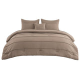 Bedsure Twin Comforter Set - 3 Pieces Pinch Pleat Bed Set, Brown Boho Bedding for All Season, 1 Soft Comforter, 1 Pillowcase, 1 Decorative Pillow Bedsure