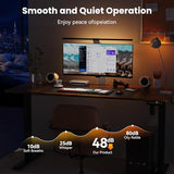 WALKINGDESK 48x24 Inches Height Adjustable Electric Standing Desk with 2 Hooks for Home Office, Ergonomic Sit Stand up Desk with Splice Board, Rustic Brown WALKINGDESK