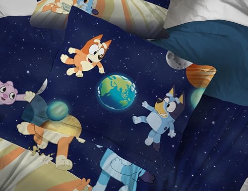 Jay Franco Kids Comforter Set Includes Sheets and Pillow Covers - Soft and Cozy Bed Set for Stylish Room Decor, Blue - Bluey & Bingo, 5 Piece Twin Jay Franco