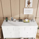 DNChuan Queen Size Murphy Cabinet Bed with 2 Storage Drawers and USB-Port,Foldable Murphy Horizontal Platform Bed,Dresser Bed,Space Saving,No Box Spring Needed,White DNChuan