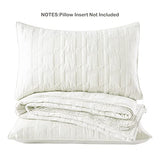 HORIMOTE HOME 100% Cotton Quilt Set Twin Size, White Pre-Washed 2-Piece Bedspread Coverlet Set, Cozy Lightweight Stitching Decorative Bedding Cover with 1 Shams in Geometric Pattern for All Season HORIMOTE HOME