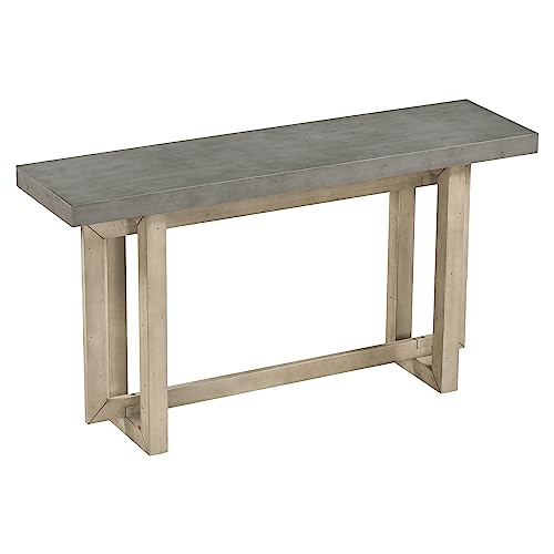 Knocbel Contemporary Console Table with Industrial-Inspired Concrete Wood Top, Minimalist Rectangular Entryway Table for Hallway Living Room Foyer Corridor, 59.1" W x 15.7" D x 31.7" H Gray Knocbel