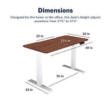 Vari Essential Electric Standing Desk for Home Office – 48x24 Sit-Stand VariDesk, 4 Memory Height Presets, 2-Piece Laminate Wood Top, Sturdy T-Style Legs, Supports 150 Lbs + Easy Assembly (Hazel Wood) Vari