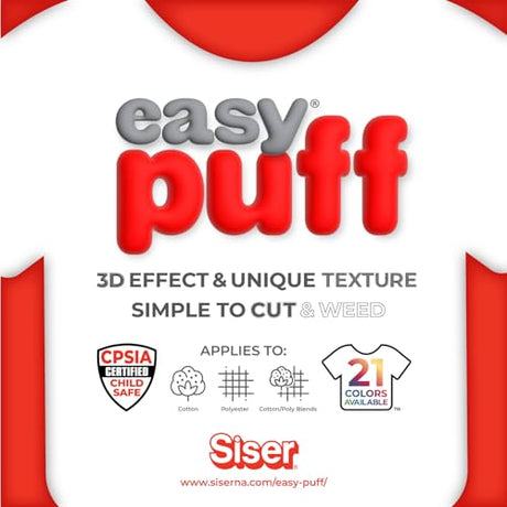 SISER Easy Puff HTV 12''x1yd - 3D Puffy Heat Transfer Vinyl (Dark Gray) Siser
