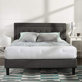 Zinus Dachelle King Upholstered Platform Bed Frame with Wood Slat Support in Dark Grey Zinus