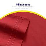 1500 Supreme Collection Bed Sheet Set - Extra Soft, Elastic Corner Straps, Deep Pockets, Wrinkle & Fade Resistant Hypoallergenic Sheets Set, Luxury Hotel Bedding, Queen, Red Sweet Home Collection