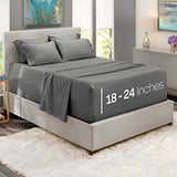 Hearth & Harbor Extra Deep Pocket Sheets - Fits Mattress 18-24 Inches Deep - Extra Deep Pocket Full Size Sets - 6 Piece Full Size - Full - Gray Hearth & Harbor