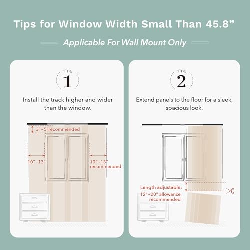GoDear Design 99.99% Blackout Adjustable Sliding Door Blinds, Privacy Curtain Panels, Extendable Track from 45.8" to 86" W, Trimmable Fabric Panel Up to 96" H, Snowfall Night GoDear Design