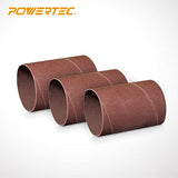 POWERTEC 11215 4.5 Inch Sanding Sleeves for Spindle Sander | 120 Grit | Aluminum Oxide Sandpaper Diameter 3 Inch – 3 Pack POWERTEC