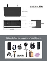NOTMBESTM Bedside Wall Shelf Organizer Small Bedside Shelf Wall Mount for Bed Universal Stick on Wall Shelf Double Tray Holder for Storing Cellphone, Glasses, Keys, Camera, Alarm Clock (Black) NOTMBESTM