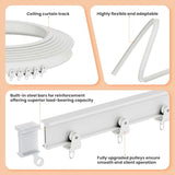 JILRON Accordion Folding Room Partition with Ceiling Track - Retractable Room Divider Curtain, Effortless Setup(Beige 100" W x 84" L-Pack of 1) Jilron