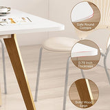 Comfy to go 27.6" Square Dining Table for 2-4 Person - Small Kitchen Table with Soild Wood Legs Mid Century Modern Table for Dinning Room, Kitchen,Small Speace (White) Comfy to go
