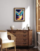 YEEIFFD 5D Adult Diamond Painting Kit Light Phoenix Diamond Painting Full Diamond Gemstone Painting Suitable for Relieving Emotions Phoenix Diamond Dots Art Crafts 12x16inch YEEIFFD