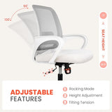 NEO Chair Office Desk Ergonomic Mesh Computer Chair with Lumbar Support Adjustable Height Swivel Rolling Wheels Comfy Mid Back Task Chair for Home Bedroom Vanity Study (Ivory) NEO CHAIR