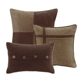 Madison Park Boone Cozy Comforter Set, Faux Suede, Deluxe Hotel Styling All Season Down Alternative Bedding Matching Shams, Decorative Pillow, Queen (90 in x 90 in), Rustic Brown 7 Piece Madison Park