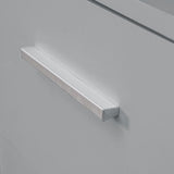 Madesa Computer Desk with 3 Drawers, 1 Door and 1 Storage Shelf, Wood Writing Home Office Workstation, Office Desk with Drawers - 30” H x 18” D x 53” W - Grey Madesa