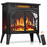 R.W.FLAME Electric Fireplace Heater 25" with Remote Control, Cathedral Stylish, Different Flame Effects and Log Set Colors, Adjustable Brightness and Heating Mode, Overheating Safe Design R.W.FLAME