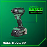 Metabo HPT 18V MultiVolt Cordless Triple Hammer BOLT Impact Driver Set, Power Impact Driver Kit with Case, 2 Lithium-Ion Batteries and Charger, 1/4-Inch Chuck, Compact LightWeight Power Tool, WH18DC Metabo HPT