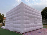 Vinfgoes Portable Large White Inflatable Party Tent Night Club Room House Marquee Air Cube Tent with Wall Washer Light for Wedding Party Events (26.2x26.2x16.4ft) Vinfgoes