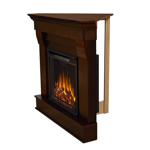Real Flame Chateau 41" Corner Electric Fireplace with Mantel for Living Room or Bedroom, Replaceable Fireplace Insert Heater, Realistic Log and Flame Effect, Remote Control, Timer. Real Flame