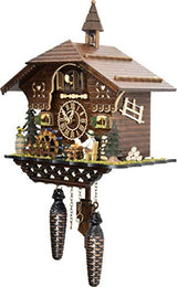 Cuckoo-Palace German Cuckoo Clock - The Brotzeit House - with Quartz Movement - 10.3 inches high - Black Forest Clock Cuckoo Palace