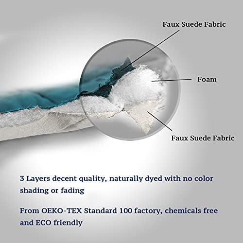 H.VERSAILTEX Reversible Futon Cover Water Repellent Armless Sofa Slipcover Washable Furniture Protector with Adjustable Elastic Strap Anti-Slip Futon Bed Cover for Dogs 70" Width Seat(Dark Teal/Beige) H.VERSAILTEX