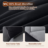 Cosybay Bed in a Bag Queen Reversible Comforter Sets 7pcs All Season Down Alternative Bedding Sets Black and Grey with Comforter, Pillow Shams, Flat Sheet, Fitted Sheet and Pillowcase Cosybay