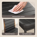 Gizoon Dining Table Set for 4, Kitchen Table Chairs Set of 4, 5 Piece Kitchen Table Set with 4 Upholstered PU Leather Chairs for Dining Room, Living Room, Apartment, Small Space, Black Gizoon